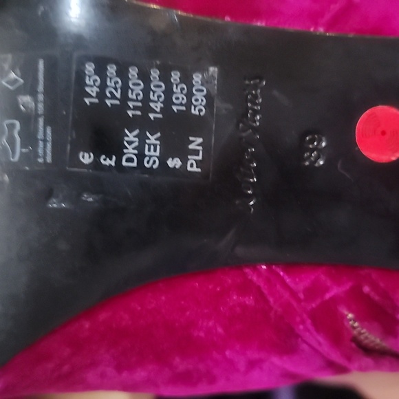 & other stories and Pink fuchsia Velvet ankle boots booties 39 8 night fever - Picture 6 of 12